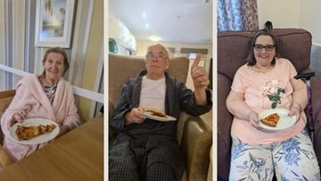 Falkirk care home Residents enjoy PJs and pizza day